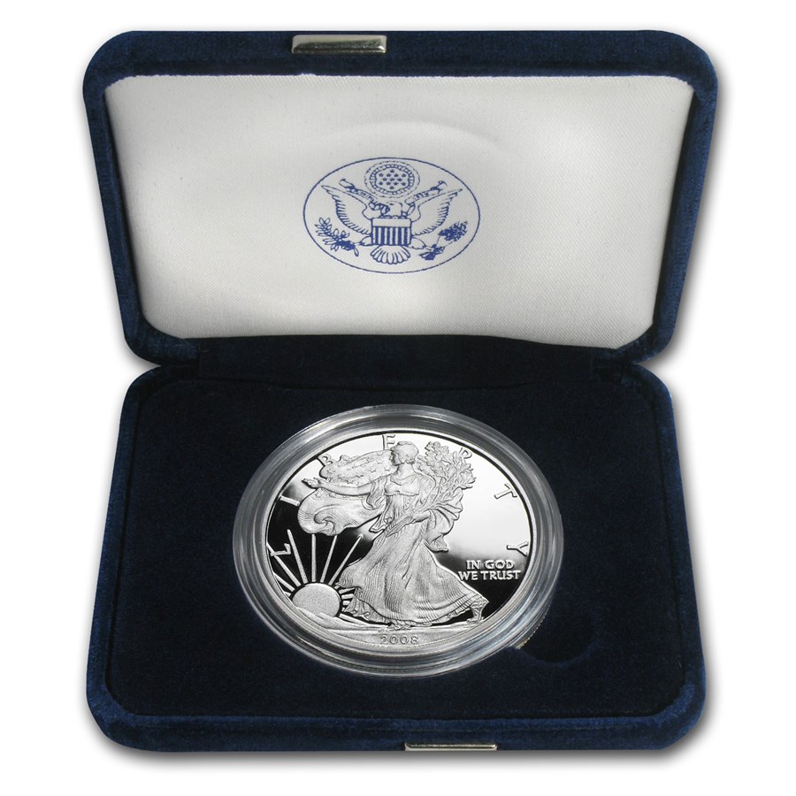 2008-W 1 oz Proof American Silver Eagle (w/Box & COA)