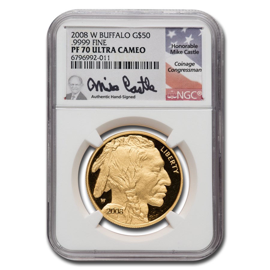 2008-W 1 oz Proof Gold Buffalo PF-70 NGC (Mike Castle)