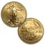 2008-W 4-Coin Burnished American Gold Eagle Set (w/Box & COA)