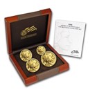 2008-W 4-Coin Gold Buffalo Set BU (w/Box & COA)