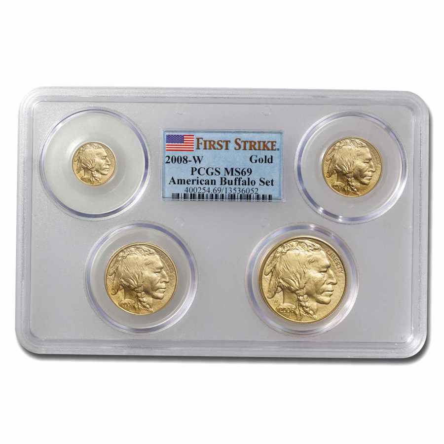 2008-W 4-Coin Gold Buffalo Set MS-69 PCGS (First Strike)