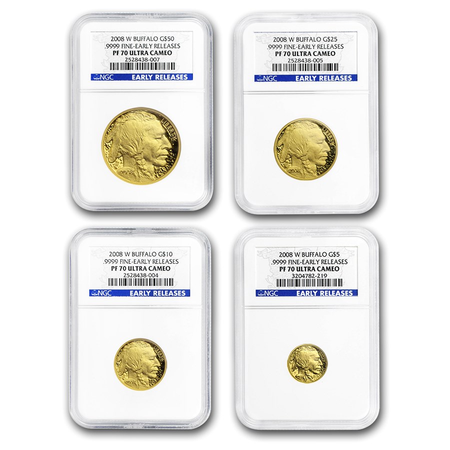 Buy 2008-W 4-Coin Proof Gold Buffalo Set PF-70 NGC (ER) | APMEX