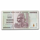 2008 Zimbabwe 50 Trillion Dollars Dam Elephant Avg Circ