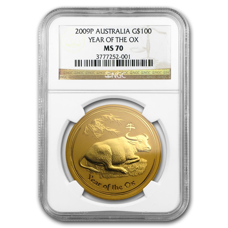 2009 1 oz Gold Lunar Year of the Ox MS-70 NGC (Series II)