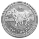 2009 Australia 2 oz Silver Year of the Ox BU (No Capsule)