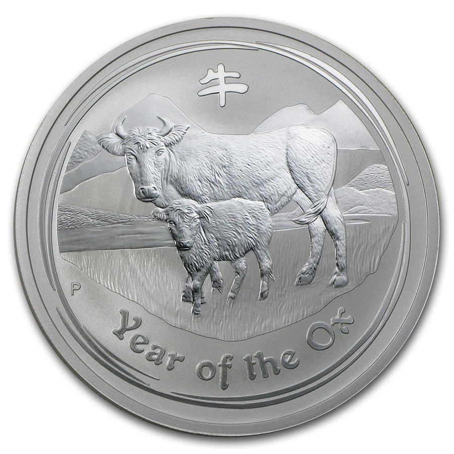 2009 Australia 2 oz Silver Year of the Ox BU (Series II)