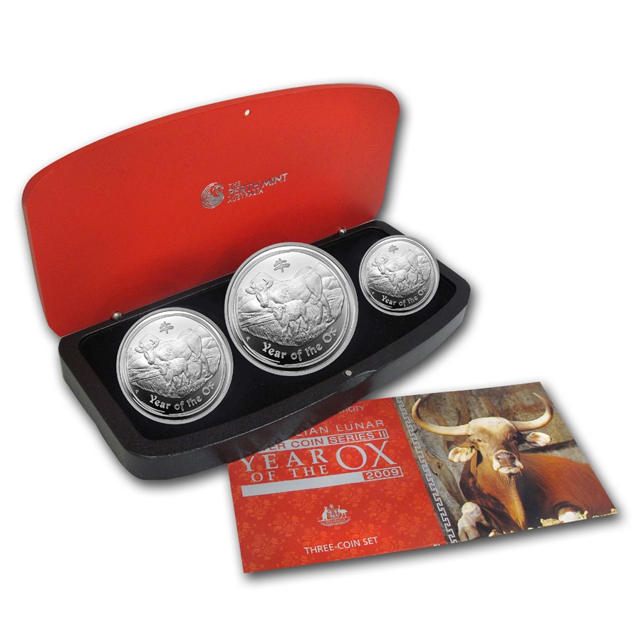 2009 Australia 3-Coin Silver Year of the Ox Proof Set