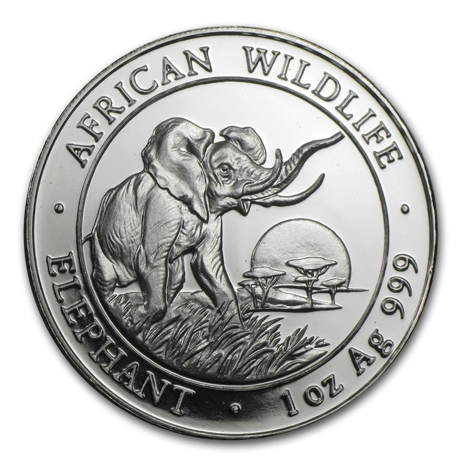 2009 Somalia 1 oz Silver Elephant BU