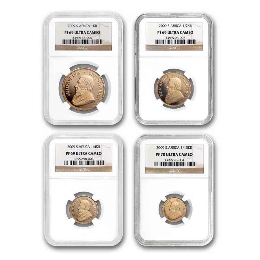 2009 South Africa 4-Coin Gold Krugerrand Proof NGC Set