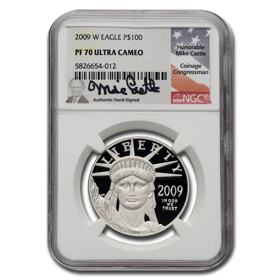 2009-W 1 oz Proof American Platinum Eagle PF-70 NGC (Castle)