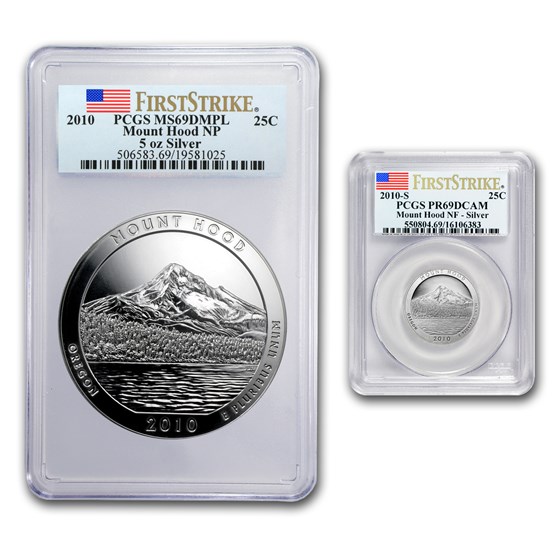 Buy 2010 10-coin 5 Oz Silver Atb Set Ms-69 Dmpl & Dcam Pcgs (fs) 