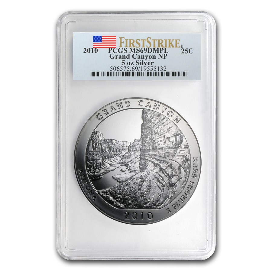 Buy 2010 5 oz Ag ATB Grand Canyon MS-69 DMPL PCGS FS | APMEX