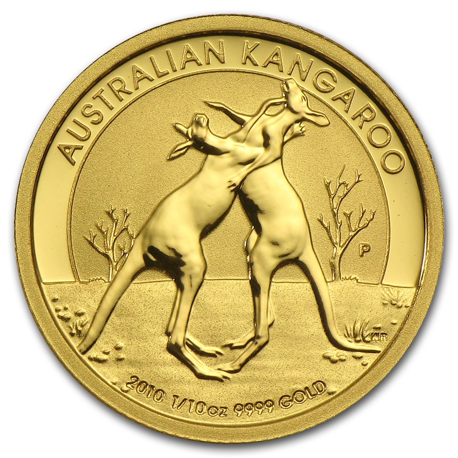 2010 Australia 1/10 oz Gold Kangaroo BU