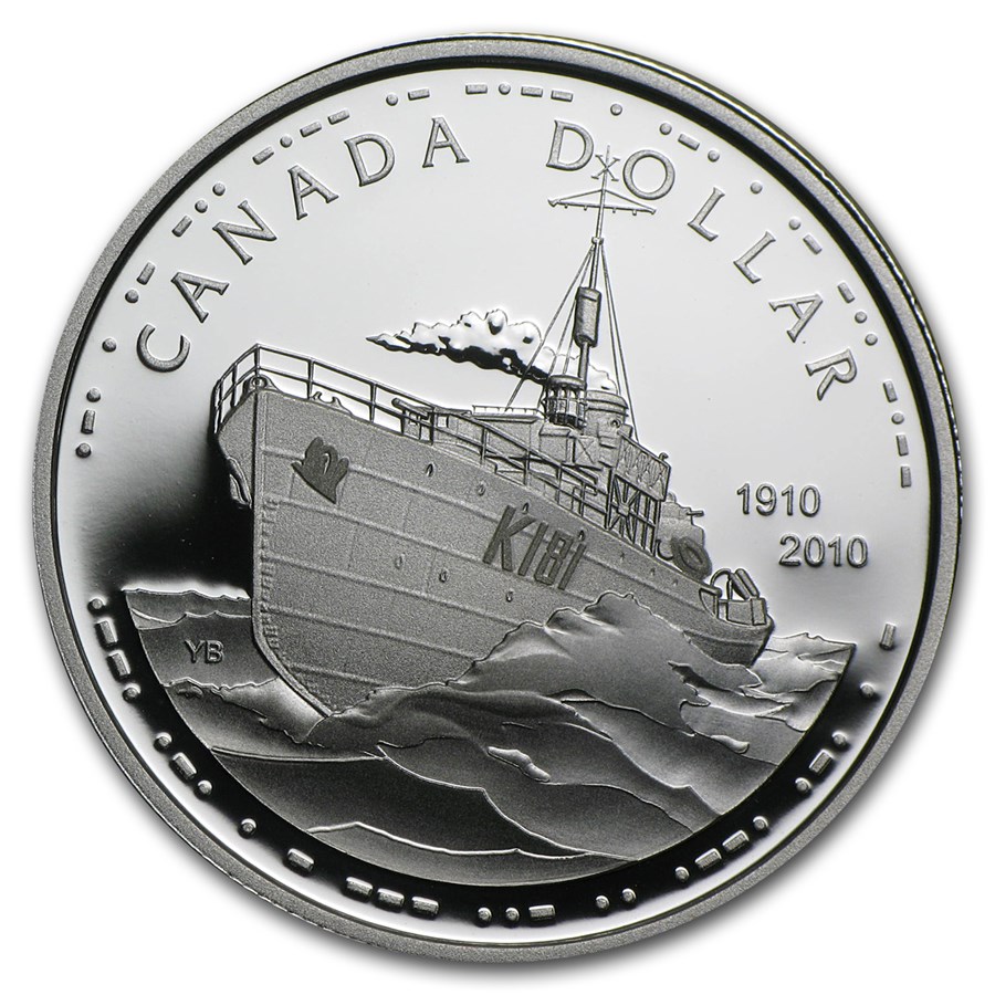 2010 Canada Silver Dollar 100th Anniv. of the Canadian Navy