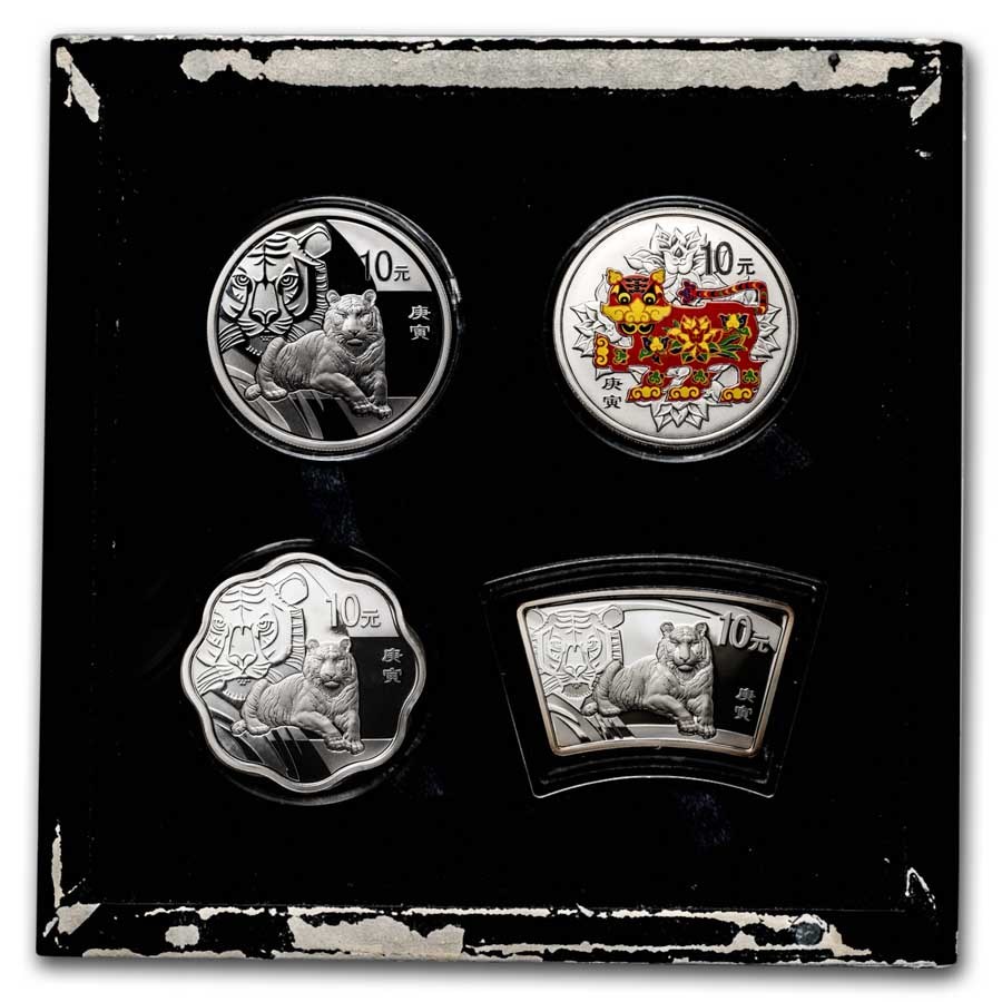 2010 China 4-Coin Silver Year of the Tiger Proof Set