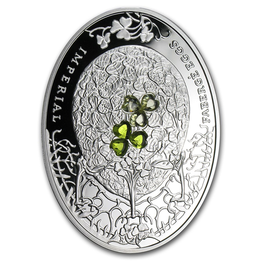 Buy 2010 Niue Proof Silver $2 Imperial Faberge Eggs Clover Leaf Egg | APMEX