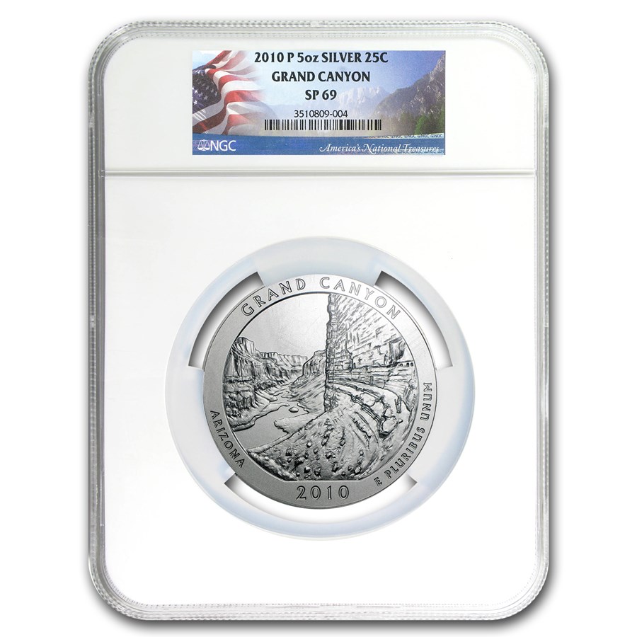 Buy 2010-P 5 oz Silver ATB Grand Canyon SP-69 NGC | APMEX