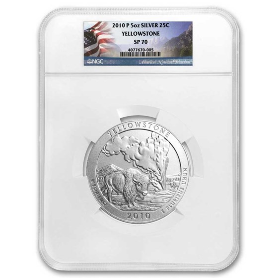 Buy 2010-p 5 Oz Silver Atb Yellowstone Sp-70 Ngc 