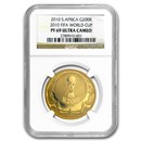 2010 South Africa 1 oz Gold FIFA World Cup 200 Rand PF-69 NGC