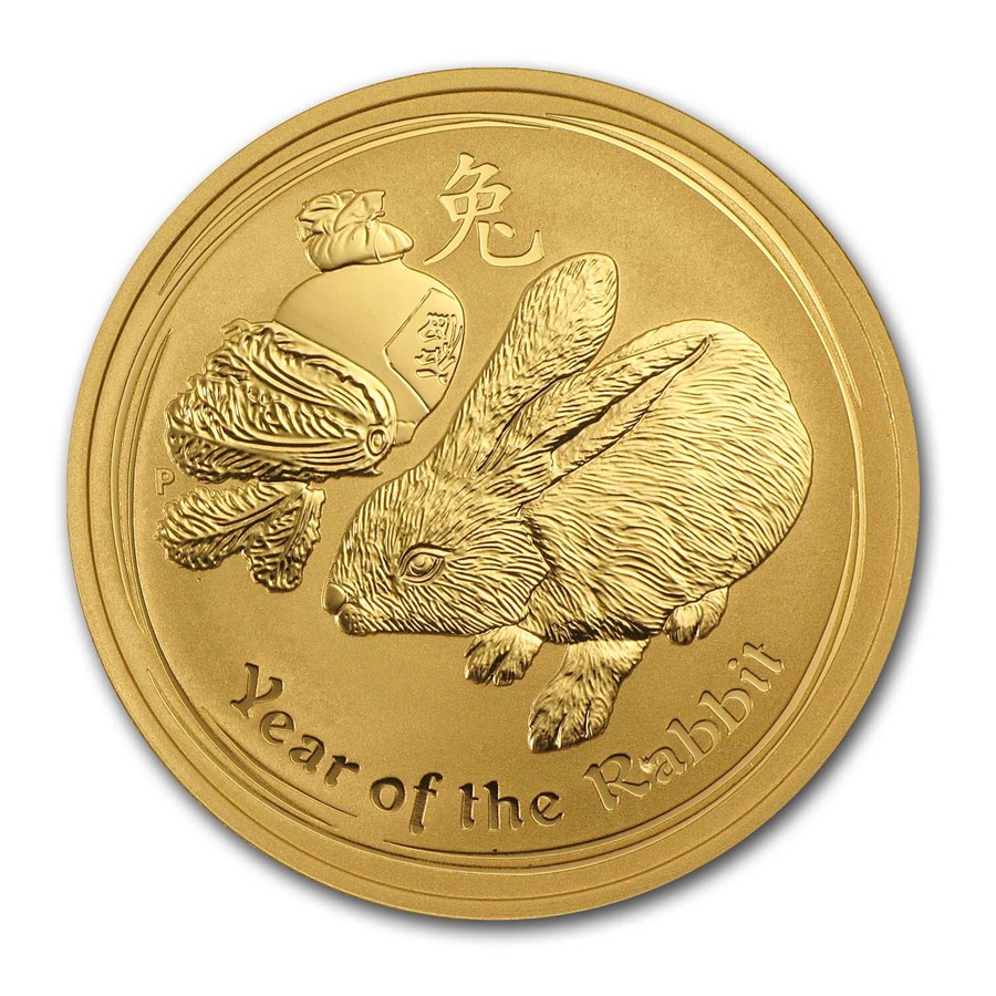 2011 Australia 1 oz Gold Lunar Rabbit BU (Series II)