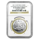 2011 Isle of Man Bi-Metallic Angel Plat/Gold PF-70 NGC