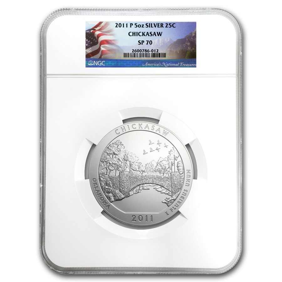 2011-P 5 oz Silver ATB Chickasaw SP-70 NGC