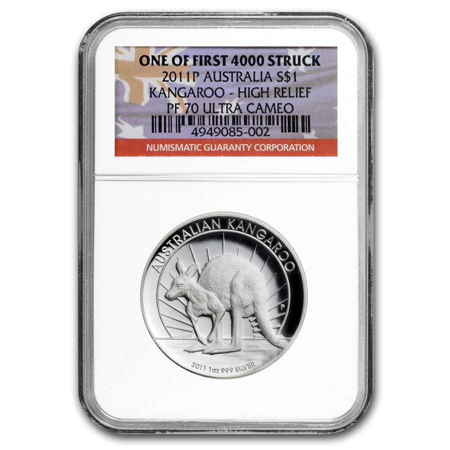 2011-P Australia 1 oz Silver Kangaroo PF-70 UC NGC (HR)