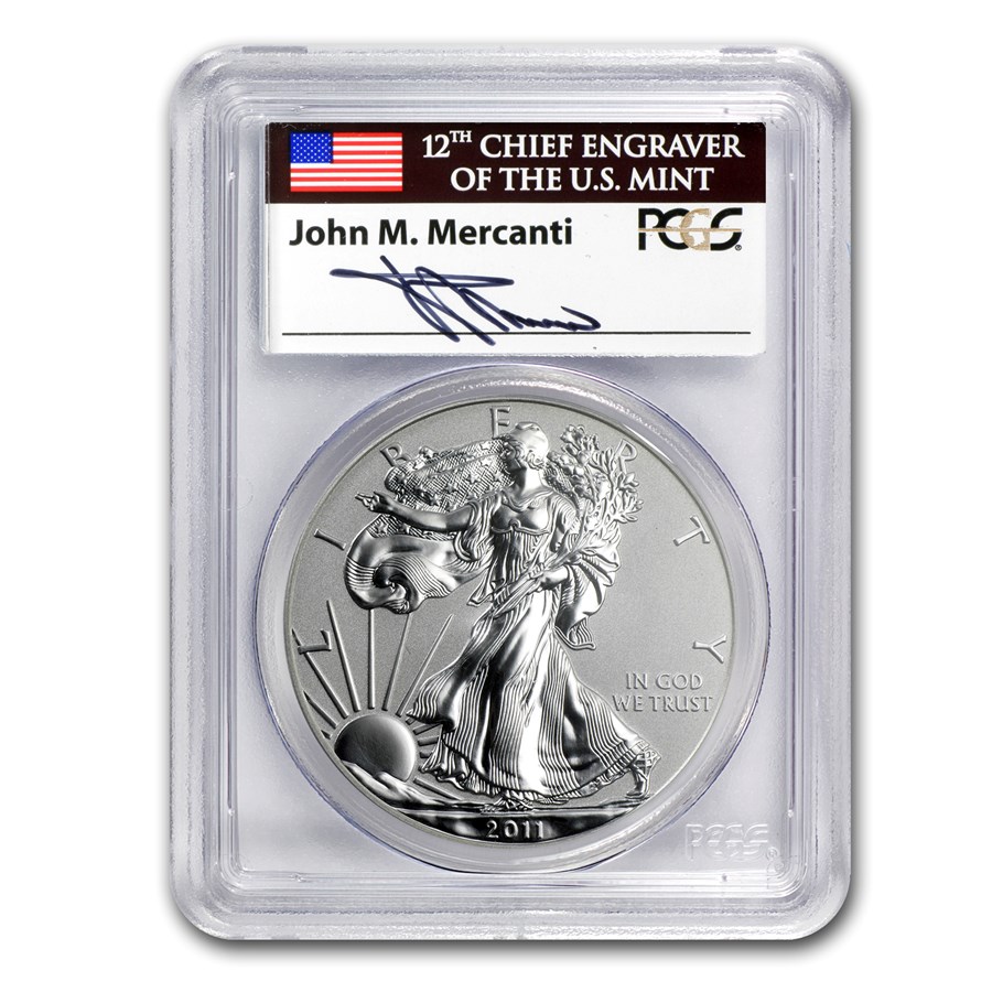 2011-P Reverse Proof Silver Eagle PR-70 PCGS (FS, John Mercanti)