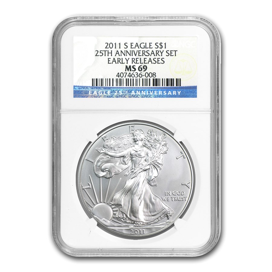 Buy 2011-S American Silver Eagle MS-69 NGC (ER, 25th Anniv) | APMEX