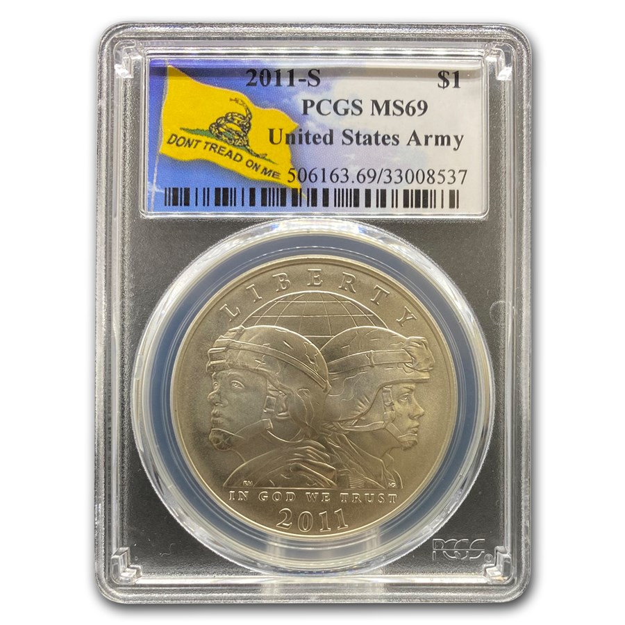 2011-S United States Army $1 Silver Commem MS-69 PCGS