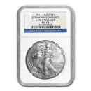 2011 Silver Eagle MS-70 NGC (25th Anniversary, ER, Blue Label)