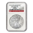 2011 Silver Eagle MS-70 NGC (ER, 25th Anniv Red Label)