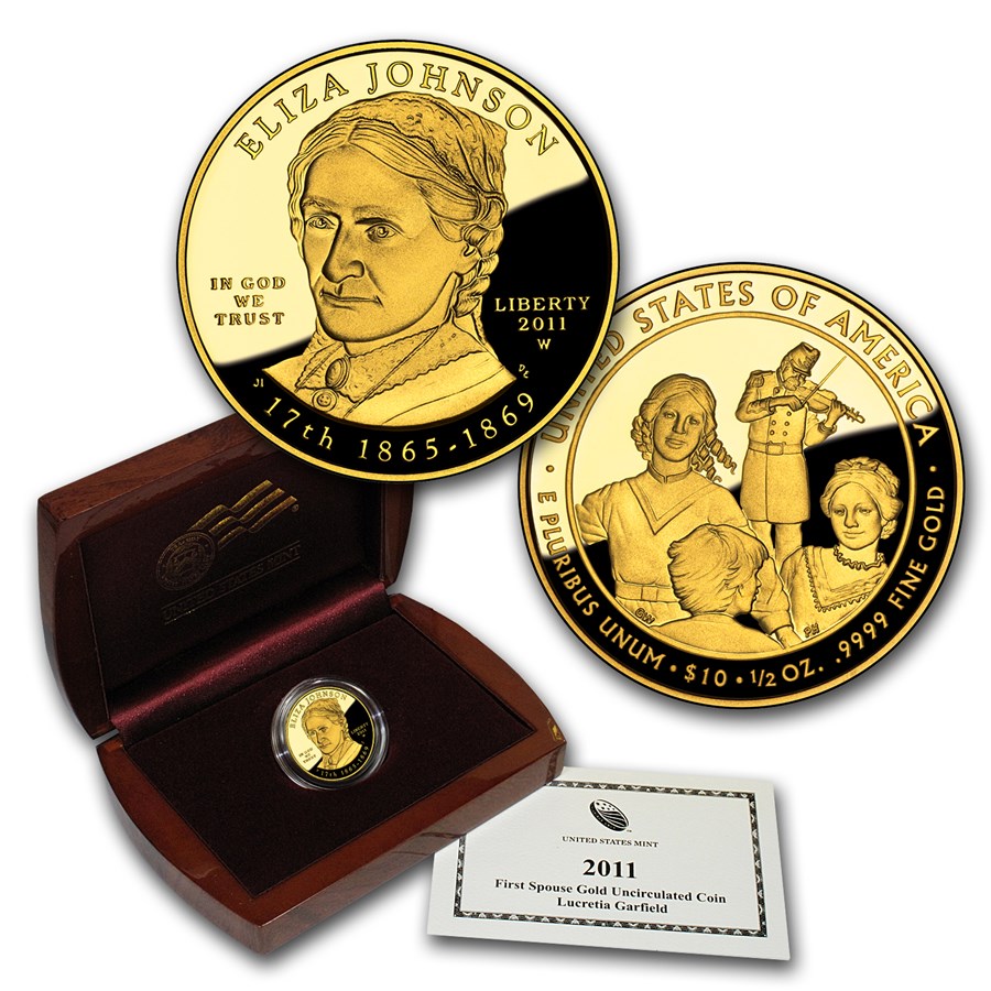 2011-W 1/2 oz Proof Gold Eliza Johnson (w/Box & COA)