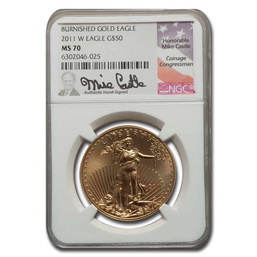 Buy 2011-W 1 oz Burnished Gold Eagle MS/SP-70 NGC (Castle) | APMEX