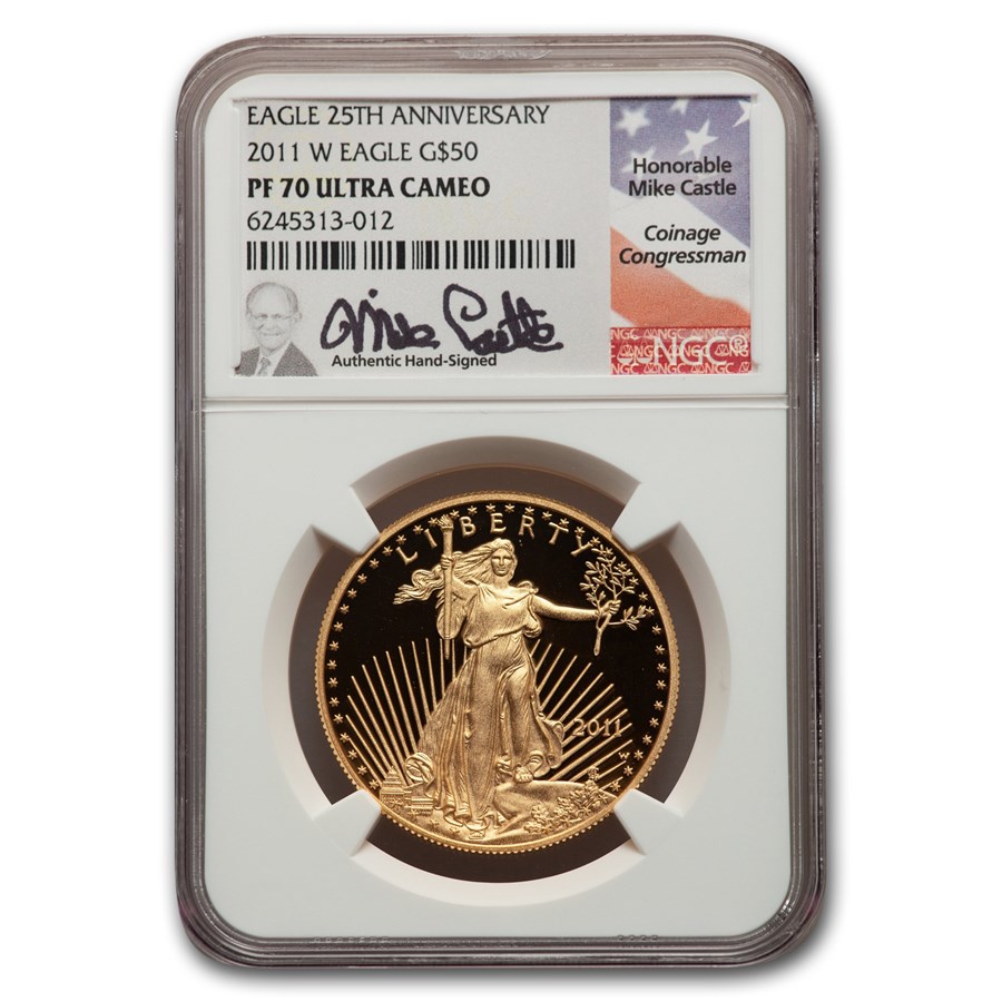 2011-W 1 oz Proof American Gold Eagle PF-70 NGC (Castle Label)