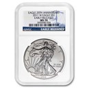2011-W Burnished Silver Eagle MS-70 NGC (25th Anniv)