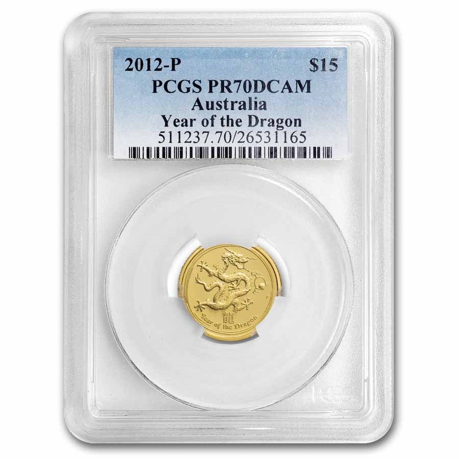 2012 1/10 oz Gold Lunar Year of the Dragon PR-70 PCGS