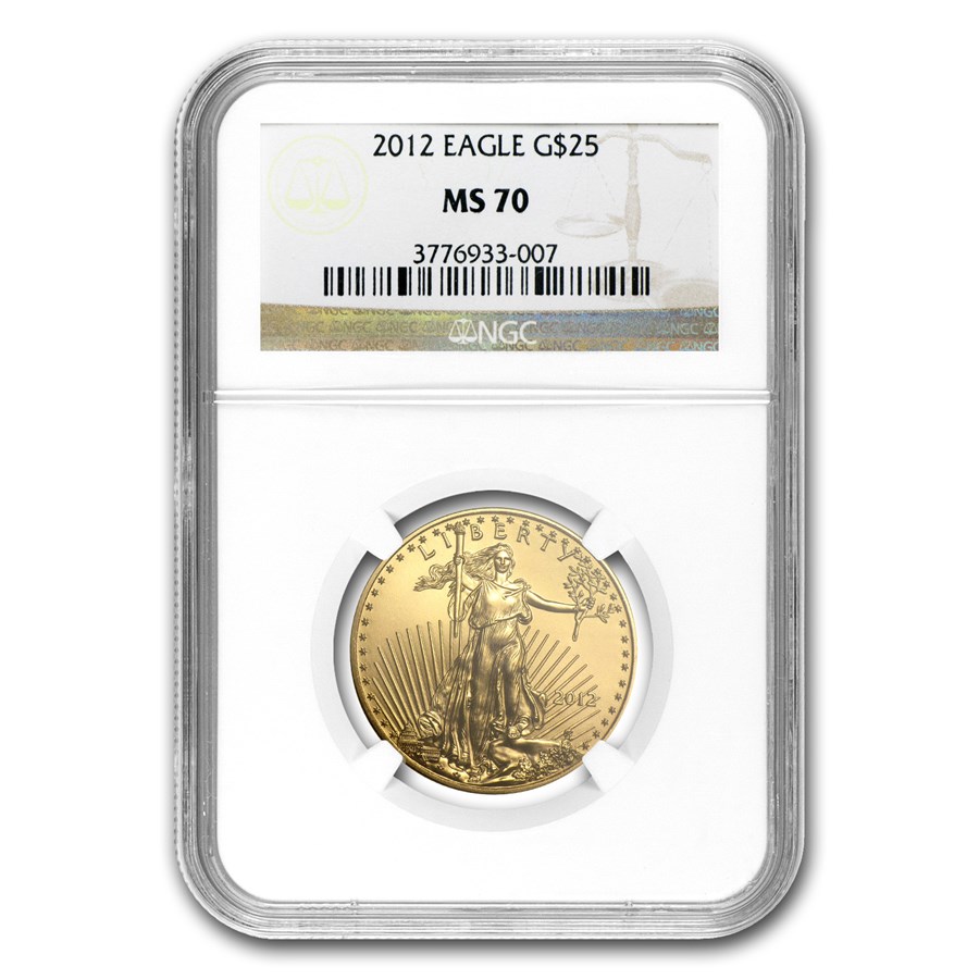 2012 1/2 oz American Gold Eagle MS-70 NGC