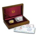 2012 1/3 oz Gold & 1 oz Silver Fan Year of the Dragon (Box & COA)