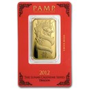 2012 1 oz Gold Bar - PAMP Suisse Year of the Dragon (In Assay)