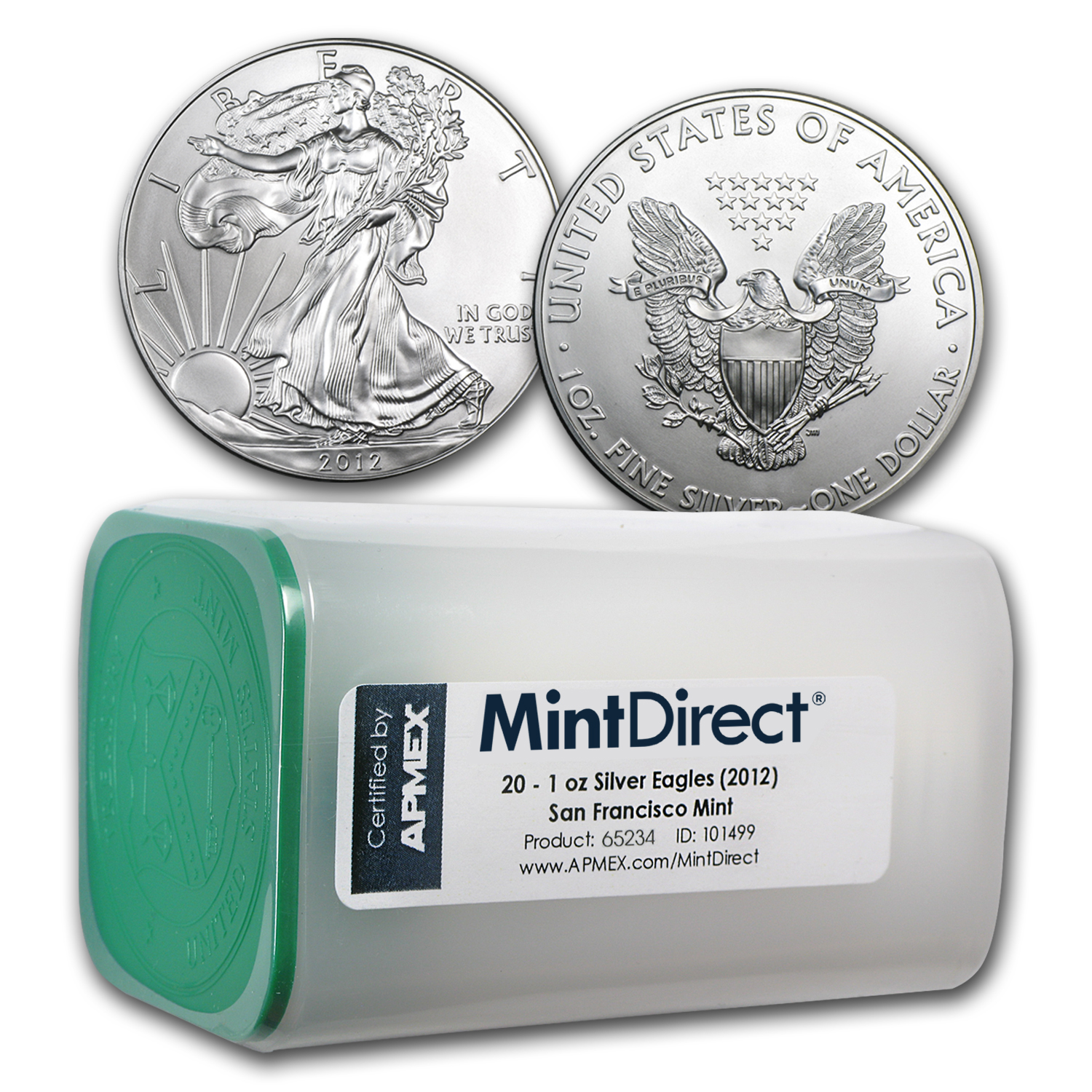Buy 2012 1 oz Silver Eagle SF Mint (20-Coin MintDirect® Tube) | APMEX