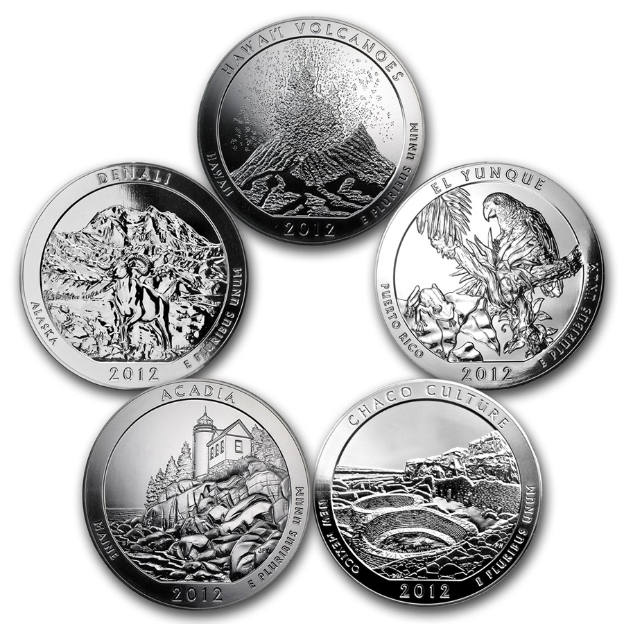 Buy 2012 5 Coin 5 Oz Silver Atb Set America The Beautiful Apmex