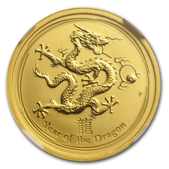 Buy 2012 AUS 1/4 oz Gold Lunar Year of the Dragon MS-69 NGC (SII) | APMEX