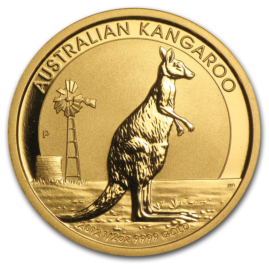2012 Australia 1/2 oz Gold Kangaroo BU