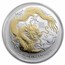 2012 Australia 1 oz Silver Dragon Gilded MS-69 PCGS