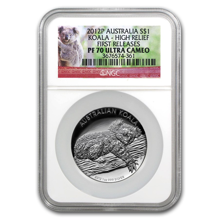 2012 Australia 1 oz Silver High Relief Koala PF-70 NGC UC