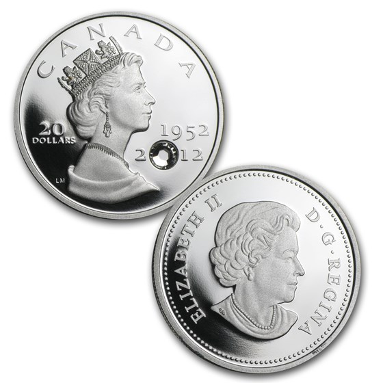 Buy 2012 Can 3-Coin 1 oz Silver $20 Diamond Jubilee 60th Anniv. Set | APMEX