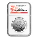 2012 Canada 1/2 oz Silver $10 Year of the Dragon SP-69 NGC