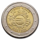 2012 Cyprus 2 Euro 10 Years of the Euro BU