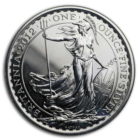 2012 Great Britain 1 oz Silver Britannia BU (Abrasions)